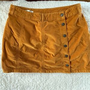 American Eagle Outfitters Mustard Corduroy Mini Skirt
